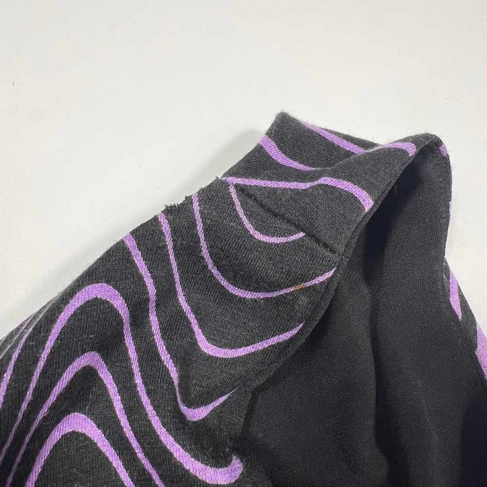 Y2K Cache Vintage Purple Striped Swirl Bodycon Sleeveless Midi Dress - Picture 6 of 6